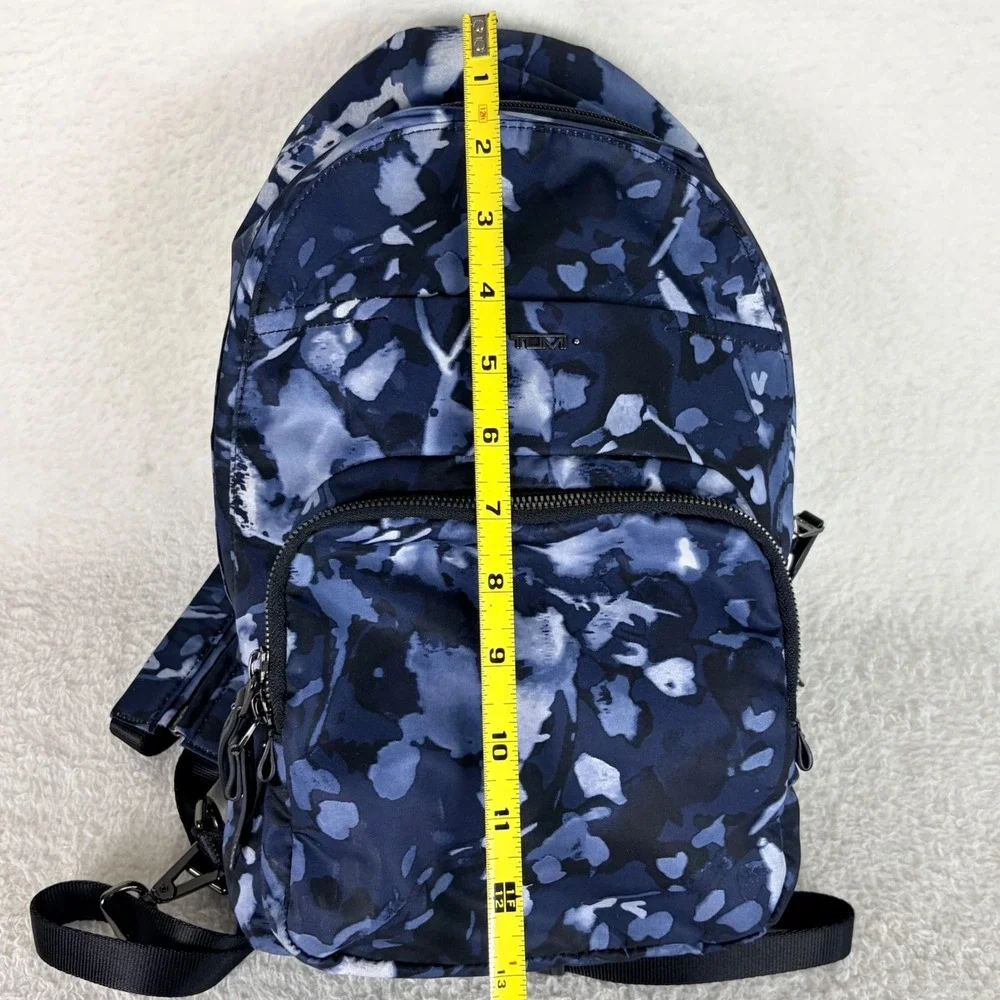 TUMI Voyageur Nadia Convertible Sling Bag Indigo Watercolor Nylon Backpack